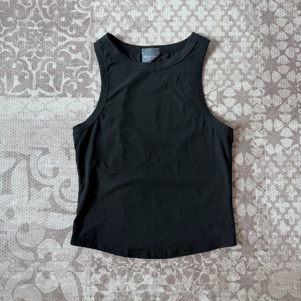 Olivia Rae Black Fitted Tank Crop Top